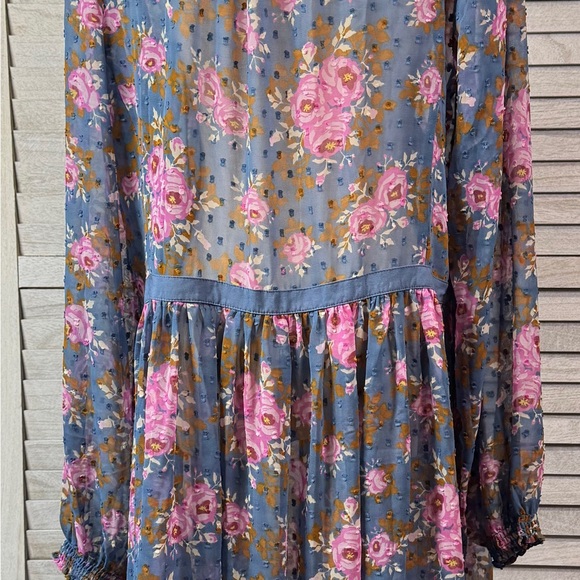 Matilda Jane Pink and Blue Sheer Floral Dress. The Nines. Size L. Great Cond - Picture 13 of 15
